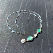 Load image into Gallery viewer, Aqua Chalcedony and Sand Dollar Necklace