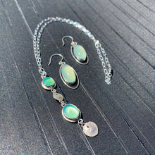 Load image into Gallery viewer, Aqua Chalcedony and Sand Dollar Necklace
