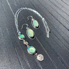 Load image into Gallery viewer, Aqua Chalcedony and Sand Dollar Necklace