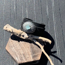 Load image into Gallery viewer, Urban Urchin and Aquamarine Leather Bracelet