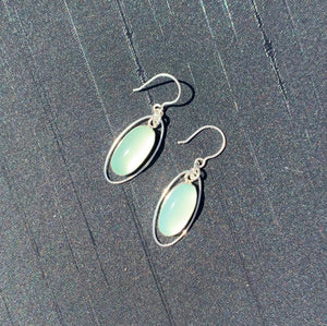 Oval Aqua Chalcedony Set in Sterling Silver