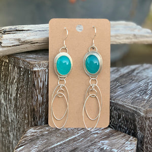 Chalcedony and Sterling Silver Dangle Earrings